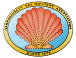 NBQA A logo featuring an orange seashell on a blue background, surrounded by a yellow border with the text Narragansett Bay Quilters Association at the top and Since 1976 at the bottom, representing the Quilt Show in West Warwick RI.